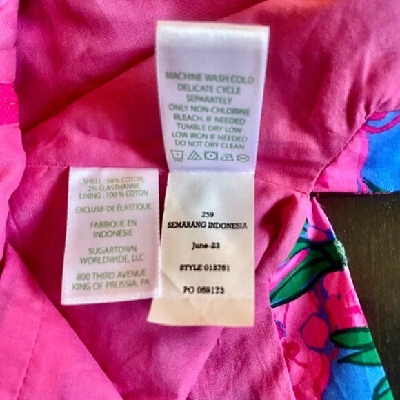 Lllly Pulitzer Bitsy StretchTop Cerise Pink Wms Sz 0 Pink Safari Sunset NWT 138 - Picture 13 of 13